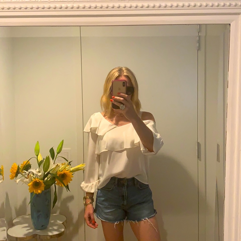 A.L.C One-Shoulder Silk Top